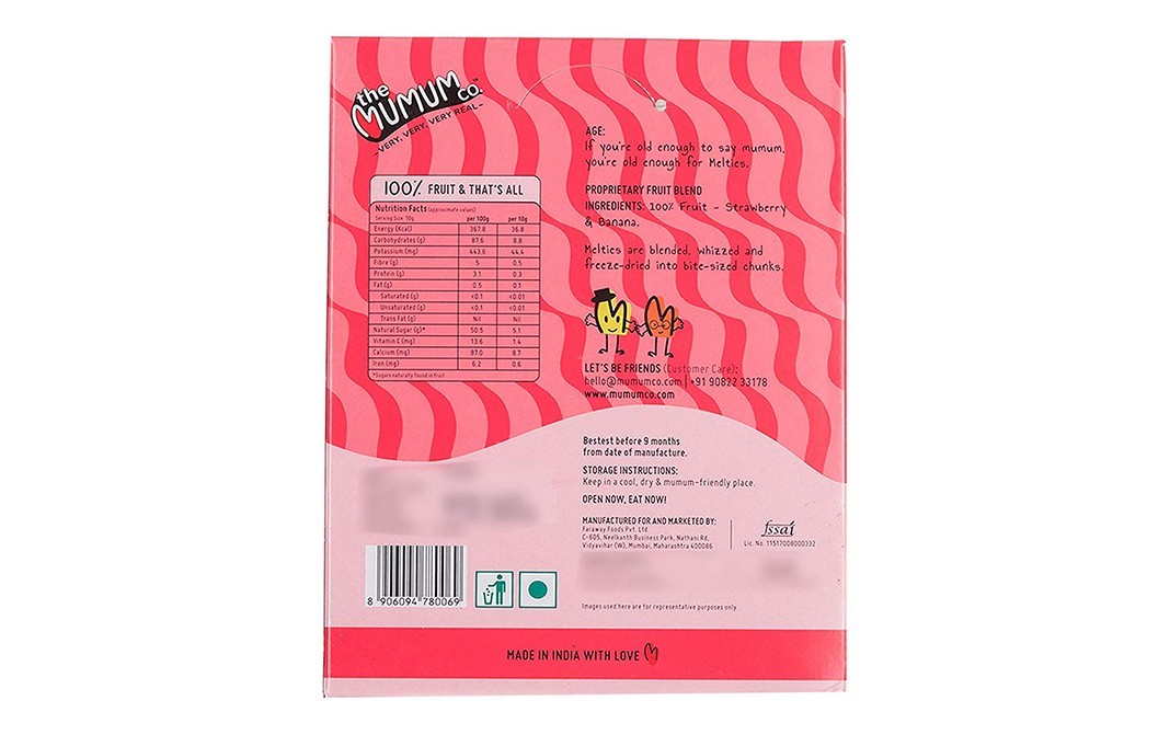 The Mumum Co. Mighty Melties Strawverry & Banana   Pack  10 grams